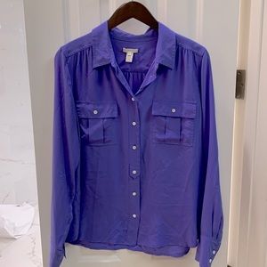 J Crew 100% silk purple blouse